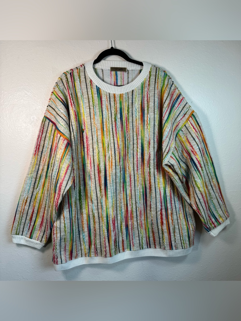 Vintage Graffiti 3D Knit Sweater Men's XXL? 90’s Retro Hip Hop Street wear